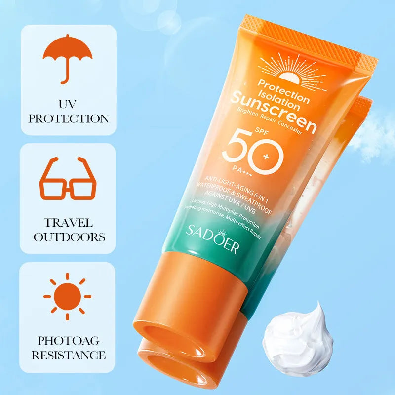 50g double tube multi-effect repair isolation sunscreen and makeup primer