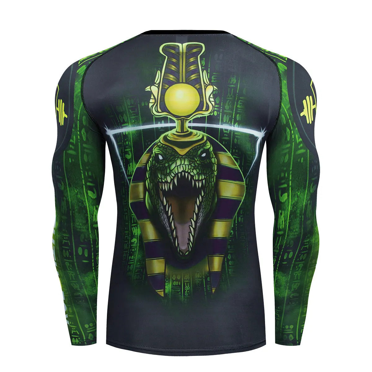 Men's slim-fit ZF016 print sports suit with long sleeve top and trousers for running and fitness.