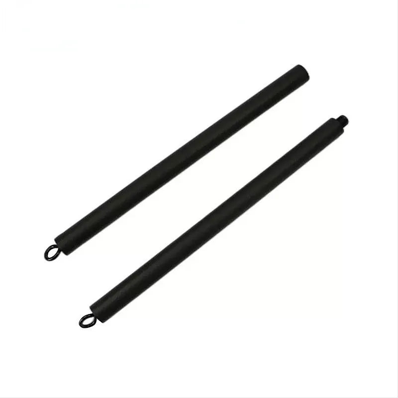 Two-segment push and pull fitness stick with rope attachment for resistance training