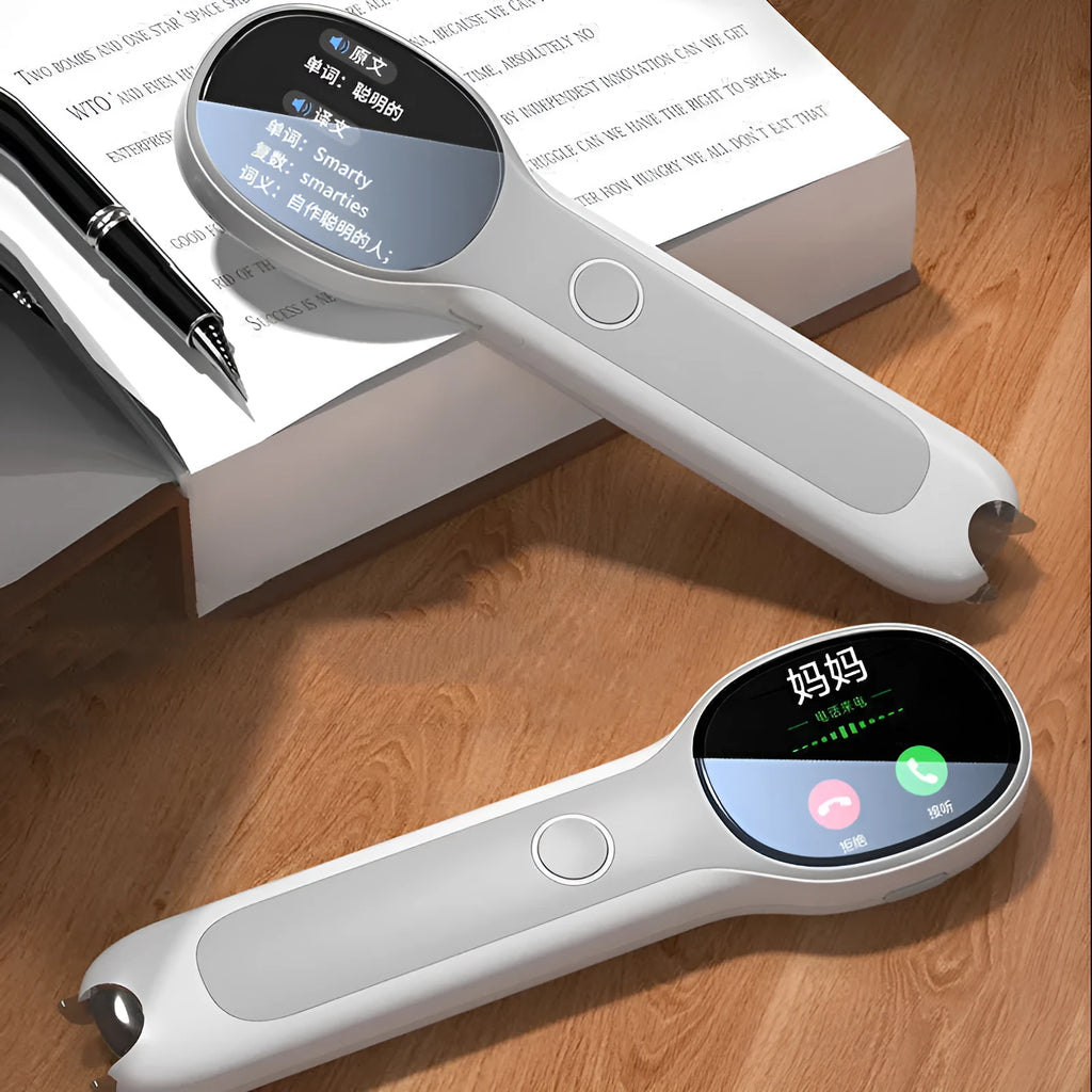 White universal reading pen for English and Chinese language translation and learning.