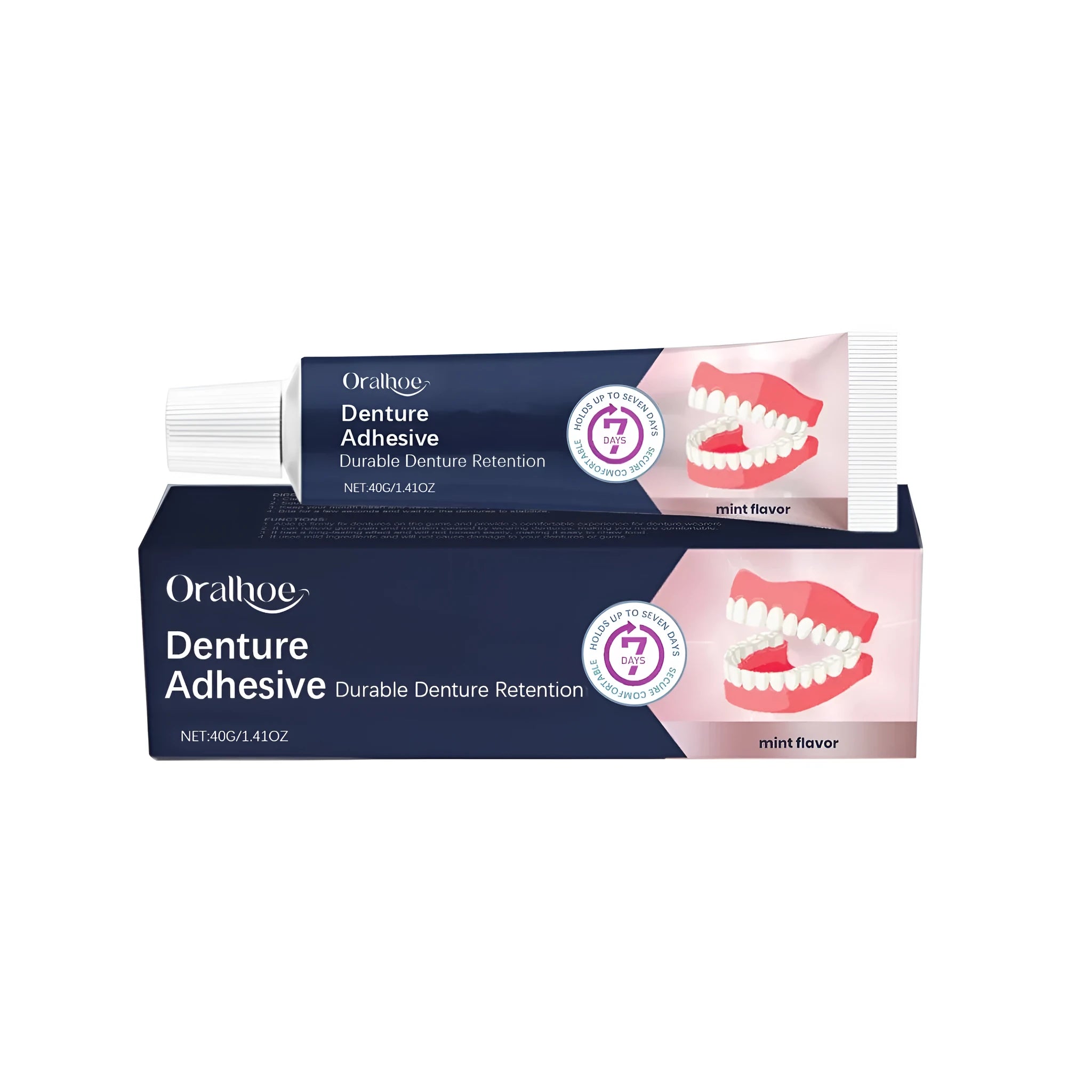 40g tube of denture fixing adhesive cream for secure denture hold