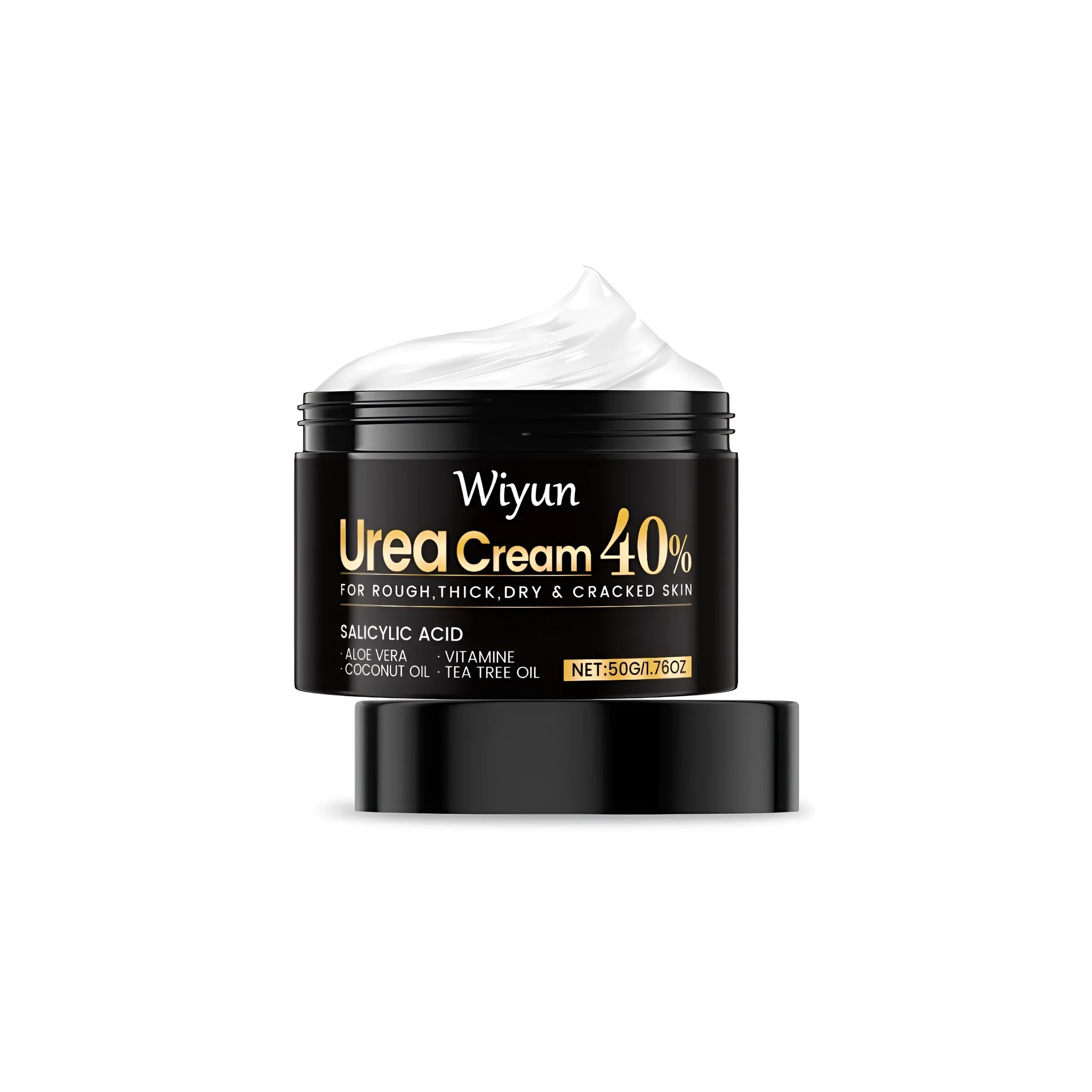 50g tub of 10% urea cream for dry hands and feet with salicylic acid and coconut oil
