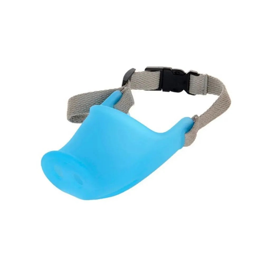 Dog anti-bite mouth cover made of silicone in green and blue, large and small sizes for long mouths and pet pigs