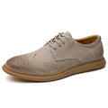 Men's black genuine leather business shoes with lace-up design and rubber soles