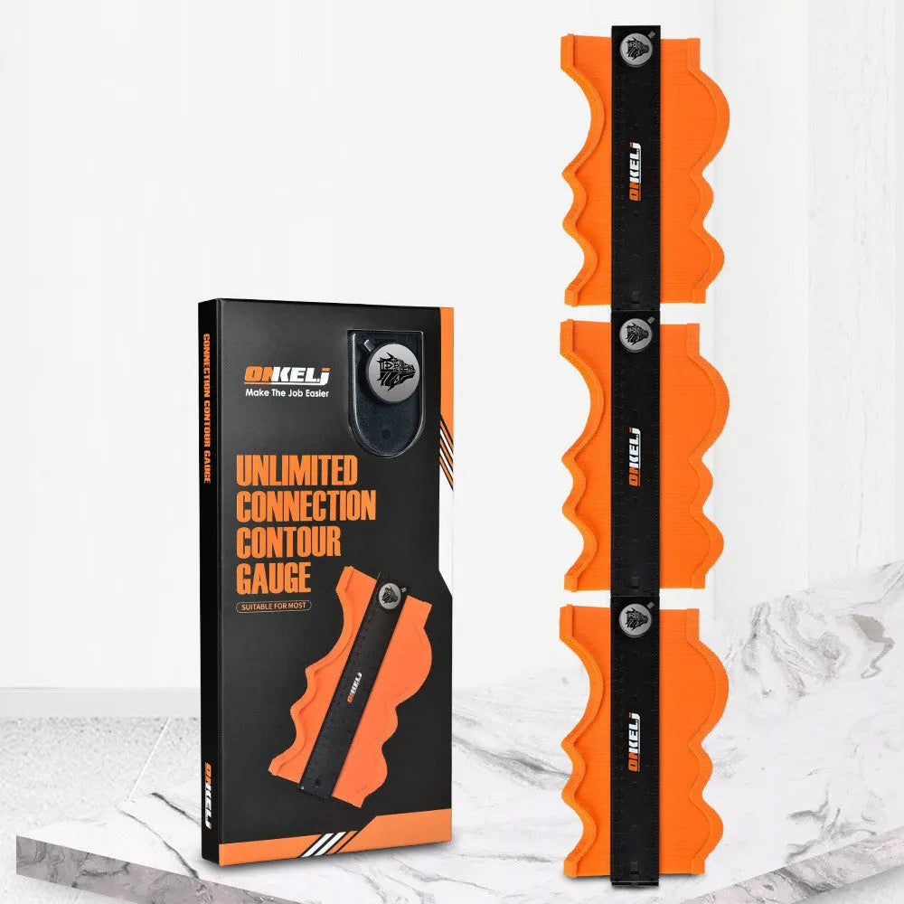 10-inch contour gauge with infinite splicing design and locking mechanism for precise profile transfers