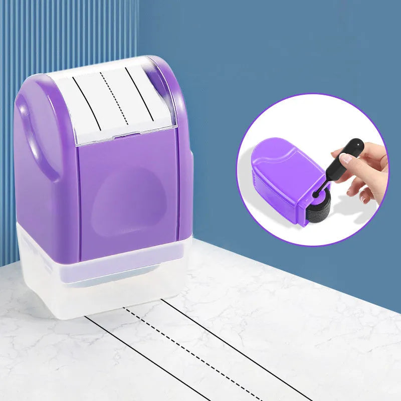 Rectangular plastic roller seal for English line stamping in seven colours