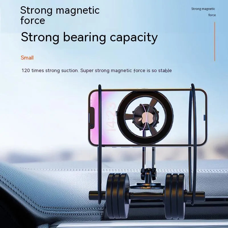 All-metal magnetic car phone holder in four colour options with magnetic rings and adhesive pads