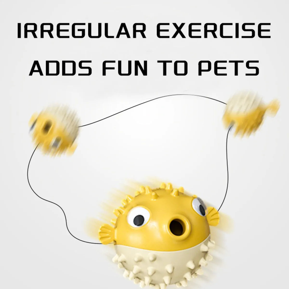 Yellow vinyl fish-shaped dog chew toy with textured surface and squeaker.