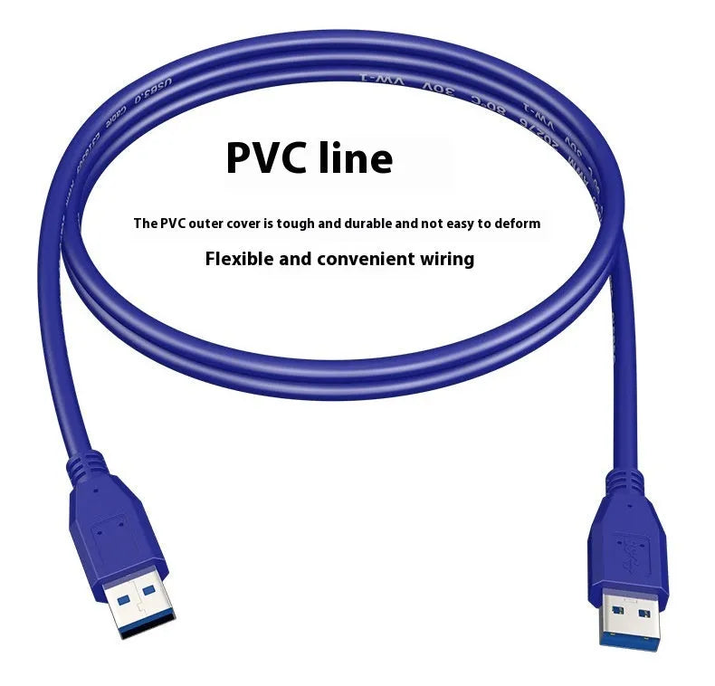 USB 3.0 data cable with nickel-plated connectors for mobile hard disk box connectivity