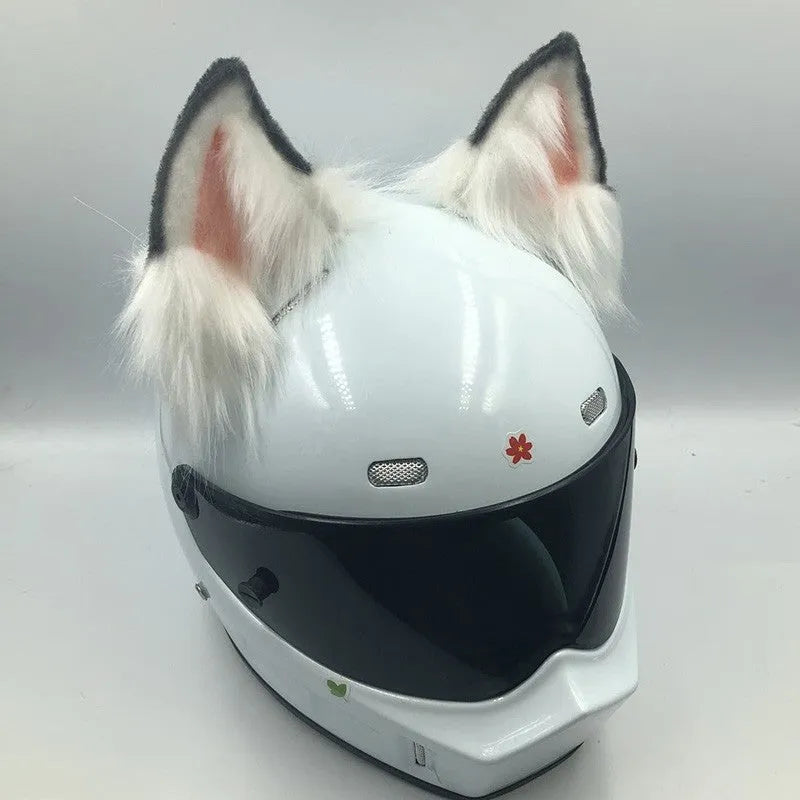 Set of ABS plastic animal ears and tail for motorcycle helmet customisation