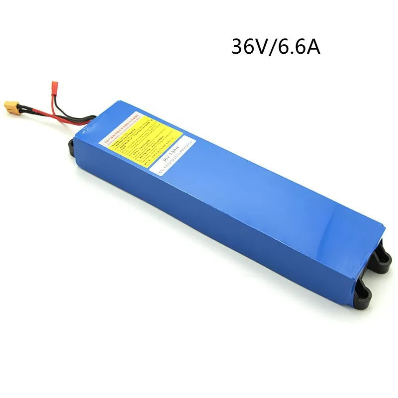 36V lithium battery replacement pack for electric scooters with 6.6Ah, 7.8Ah and 10.4Ah capacity options.