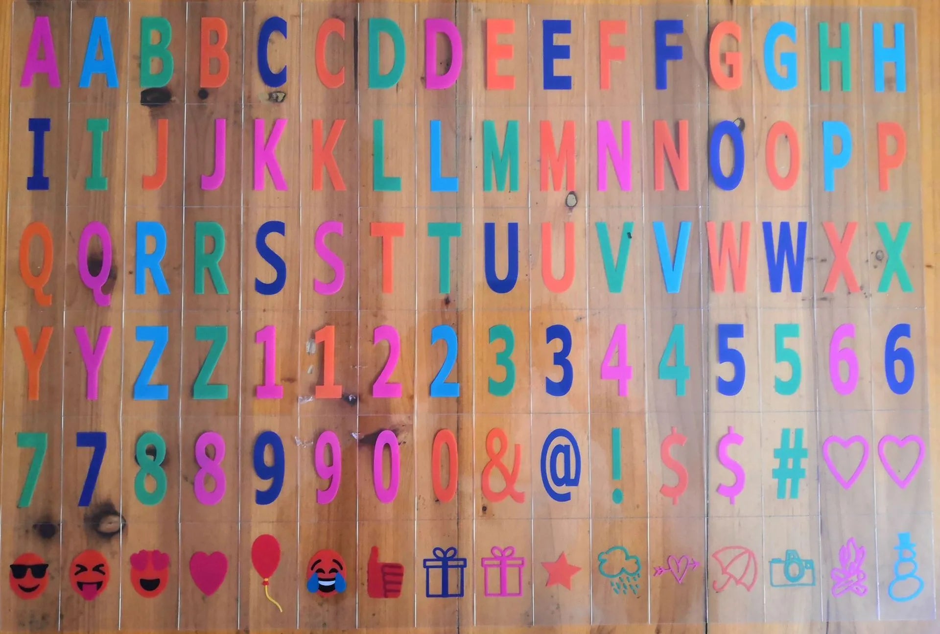 LED letter light box with PVC shell showing alphabet piece, 300x220x60mm size, for indoor custom signage