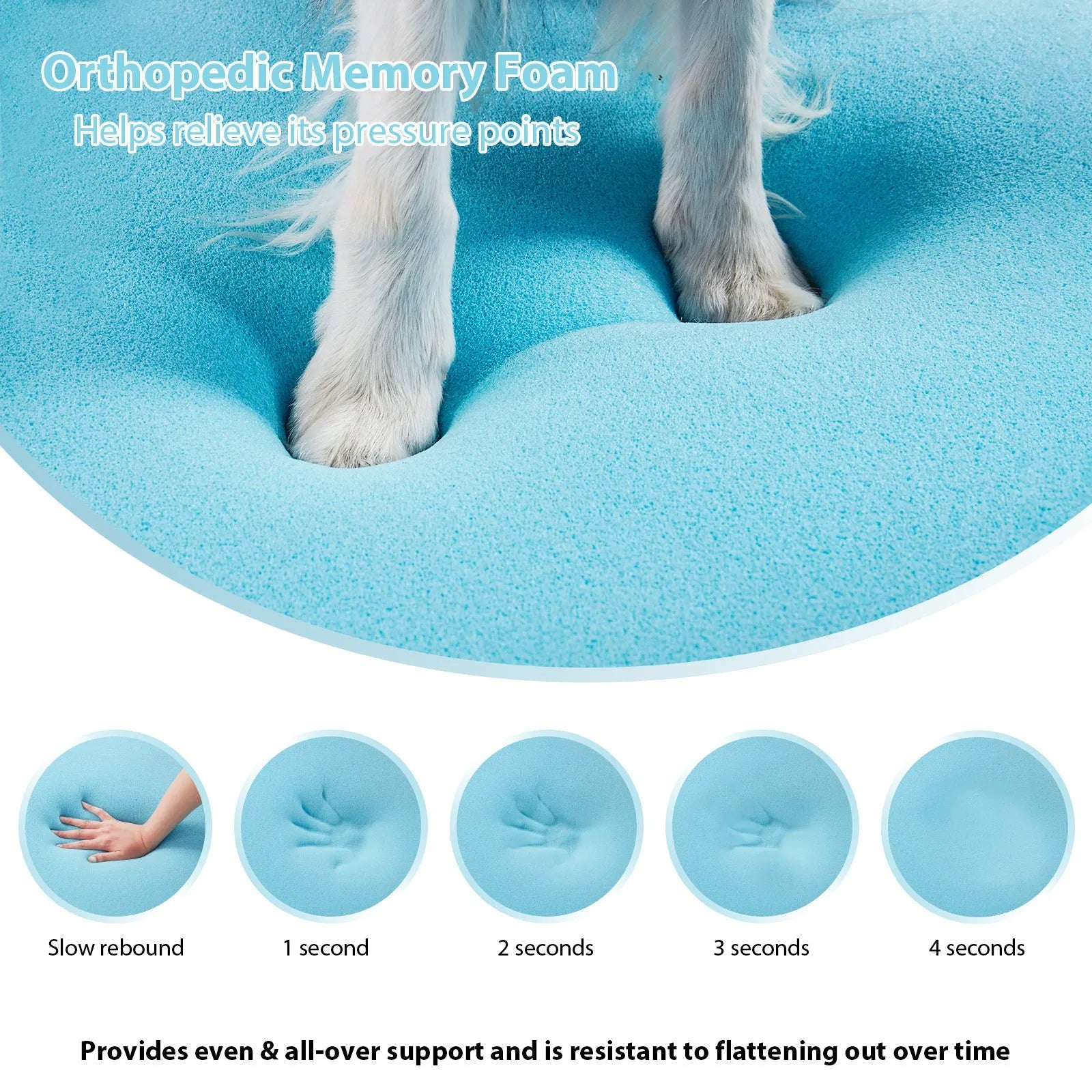 Memory foam cat bed size L with light grey cloth cover and detachable design