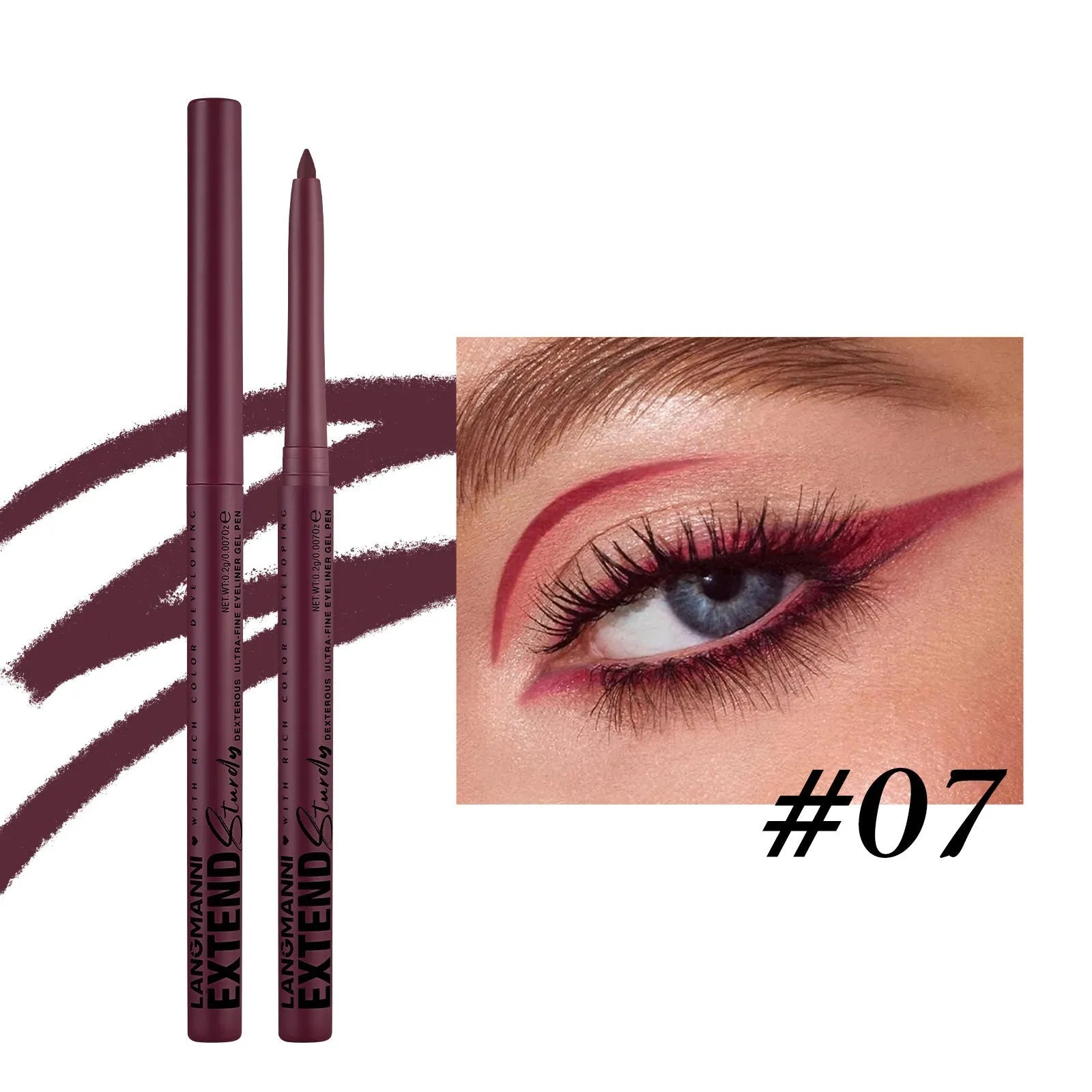 Set of 12 colourful gel glitter eyeliner pencils in vibrant shades for waterproof makeup