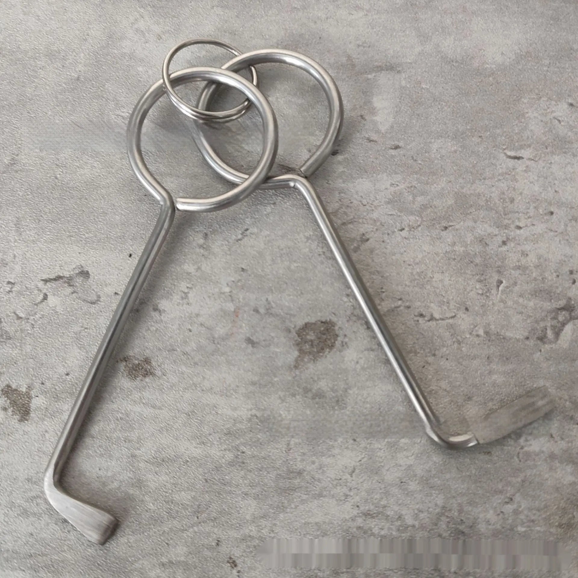 Two alloy wrench tools from portable mechanical set for household and vehicle repairs
