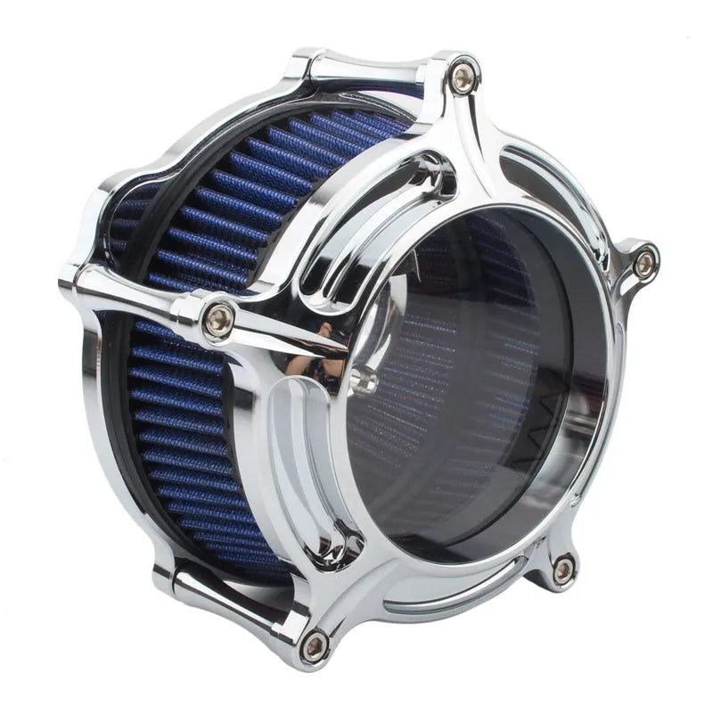 MP09-JJL aluminium air filter retrofitting accessories showing multiple colour options including black, blue, and red filter cartridges