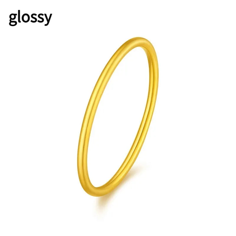 Brass gold plated women's ring in twist and simple bracelet designs with matte or glossy finish