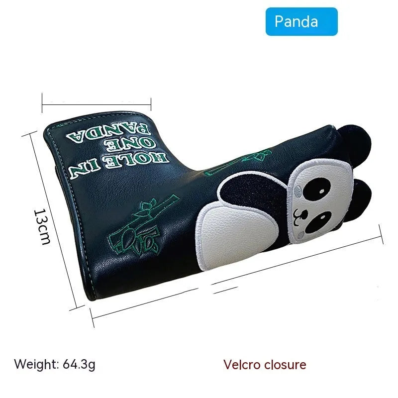 Colourful golf putter sleeve for straight bars with novelty designs and waterproof PU construction