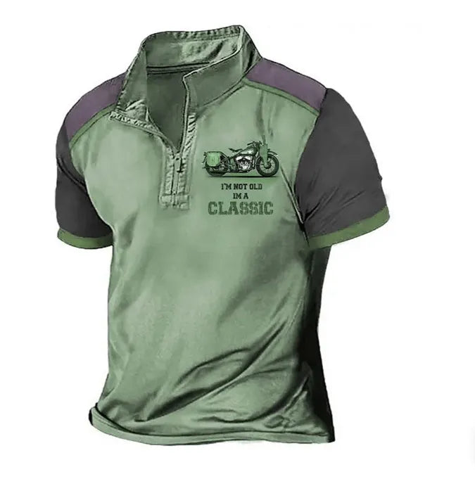 Golf polo shirt with 3D digital printing in bird eye cloth polyester fabric