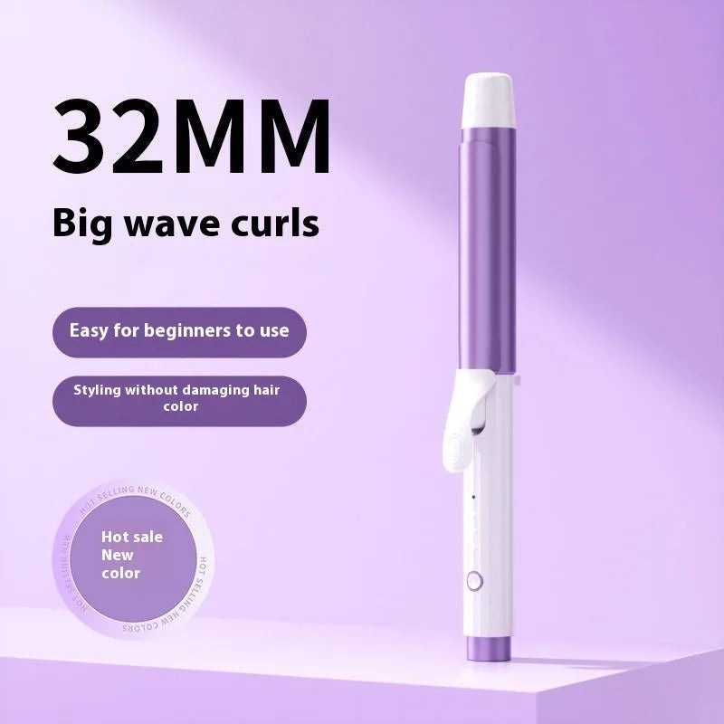 Anion big wave curling iron with four gear thermoregulation in pink and purple plastic body