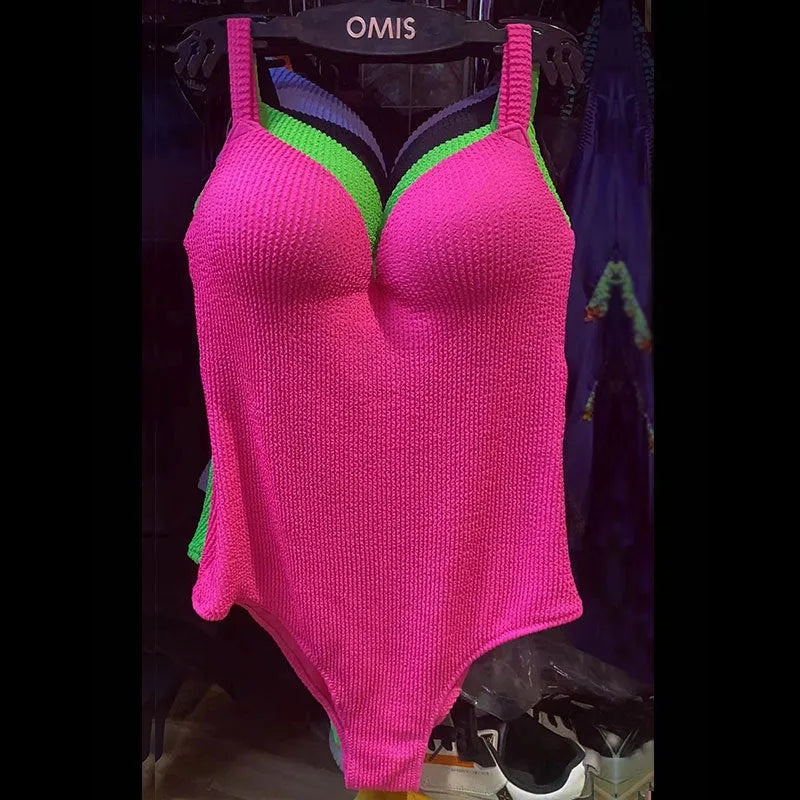 Women's sleeveless one-piece swimsuit in polyester fabric available in multiple colours