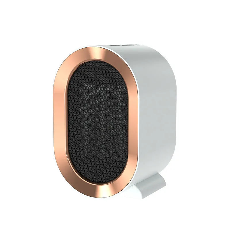 Desktop electric heater with ceramic heating element in choice of colours with international plug options