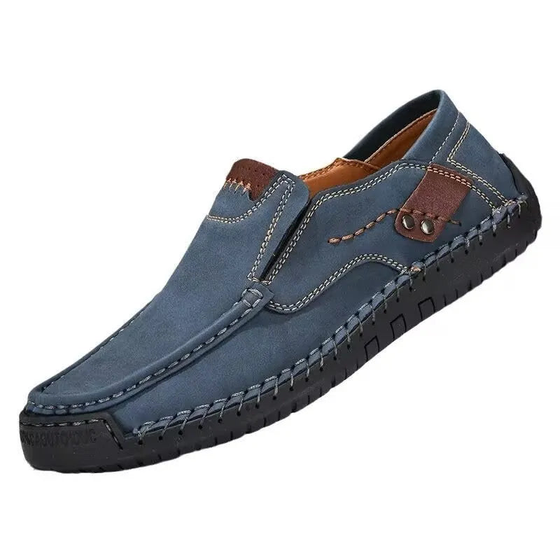 Men's business casual shoes with breathable microfiber upper, round toe, and lace-up closure available in multiple colours