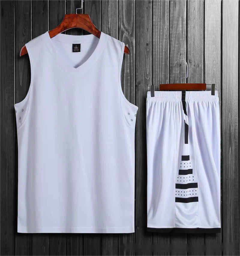White polyester sports vest for basketball and running training