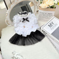 White yarn skirt princess-style gauze dog dress for small dogs