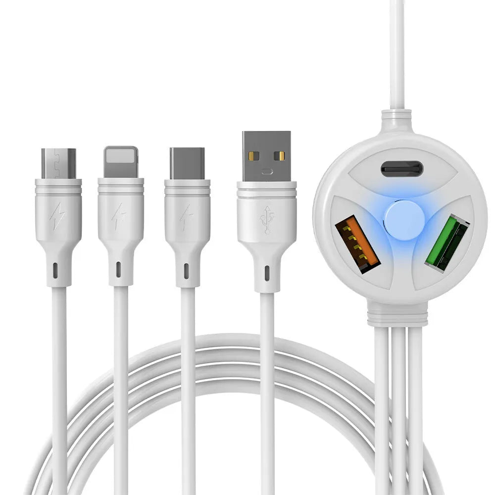 1.2-metre PD fast charge USB cable with 3U multi-interface design for mobile phones
