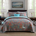 Pure cotton quilted bed cover set with printed pattern on a 1.5-1.8m bed.
