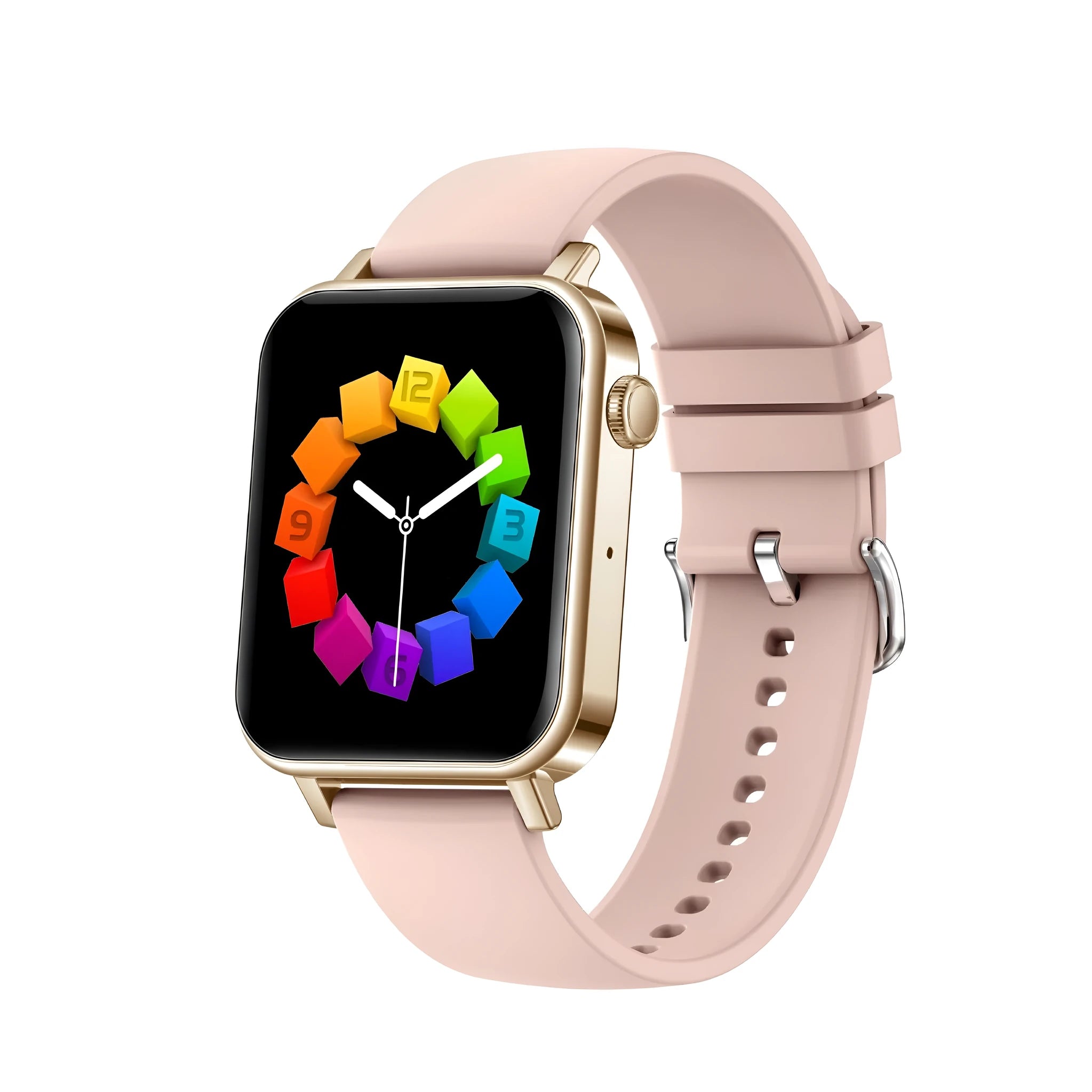 Bluetooth call health monitoring watch with silicone strap in black colour option