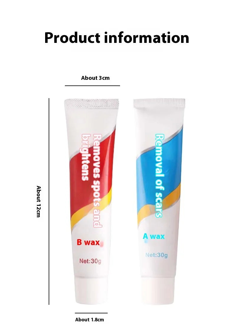 Car repair wax kit with A and B wax compounds and frosted sponge mop for paint scratch removal