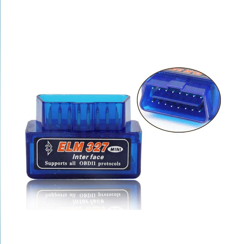 Bluetooth OBD2 auto fault detector with ELM327 interface for vehicle diagnostics