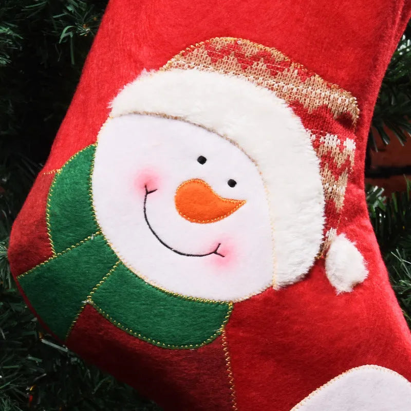 American-style non-woven fabric Christmas stocking pendant in elk, old man, or snowman design