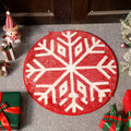 Christmas printed polyester fibre round carpet mat in 60x60cm or 80x80cm size