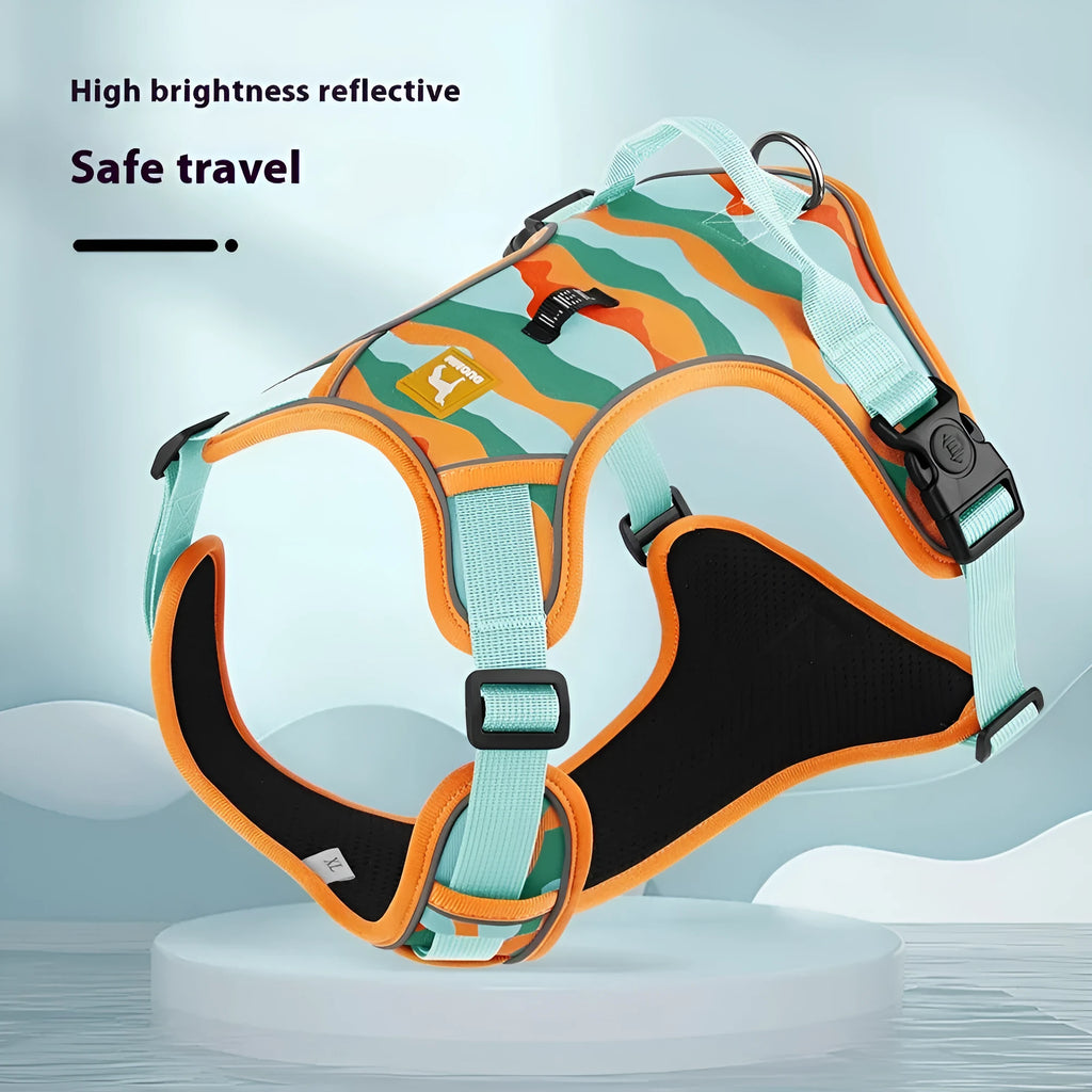 Reflective dog chest and back walking rope with Oxford cloth material in multiple colours