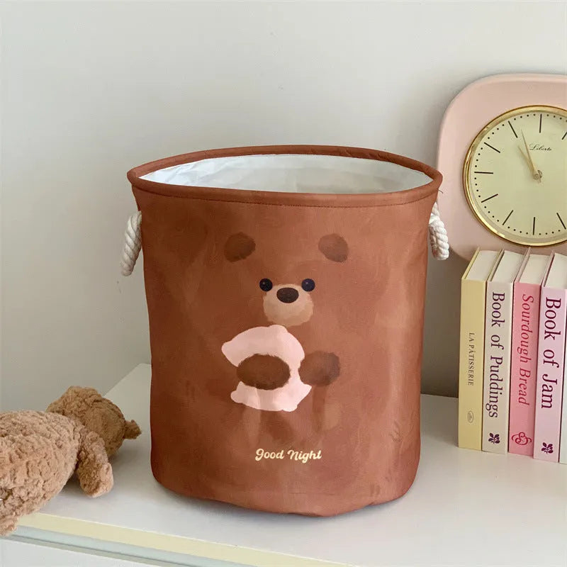 Foldable cotton cloth laundry basket in modern simplicity style with large capacity for bedroom or bathroom storage.