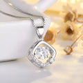 Sterling silver love heart necklace with crown and bow detailing pendant