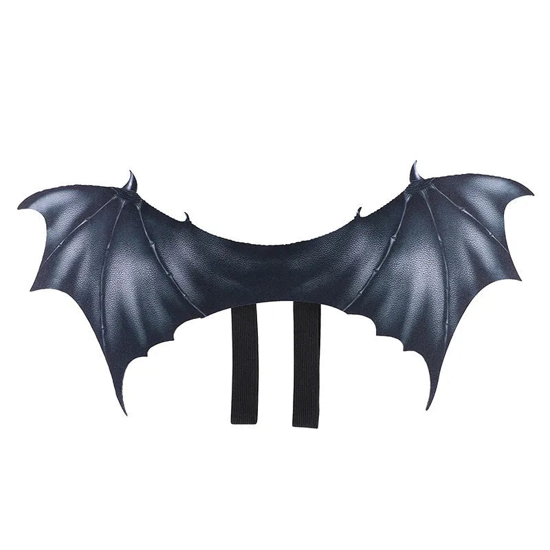 Black cloth bat wing pet costume accessories in three sizes for Halloween dressing