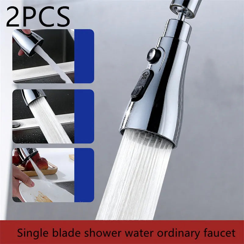 Universal pressurised kitchen faucet sprayer with 360-degree rotating nozzle in matte black finish
