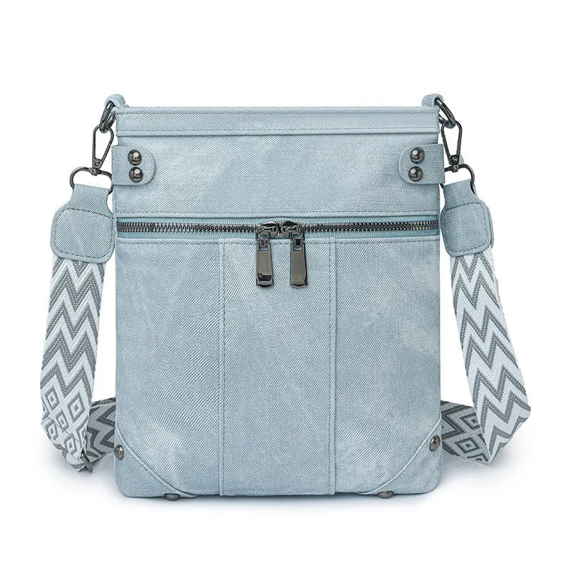 Fashion new rivet crossbody women's bag in beige, horizontal square shape with PU outer and single shoulder strap