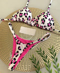 Women's printed bikini swimsuit with briefs style on a mannequin
