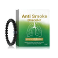 Men's adjustable black gallstone and glass smoke prevention bracelet for smoking cessation
