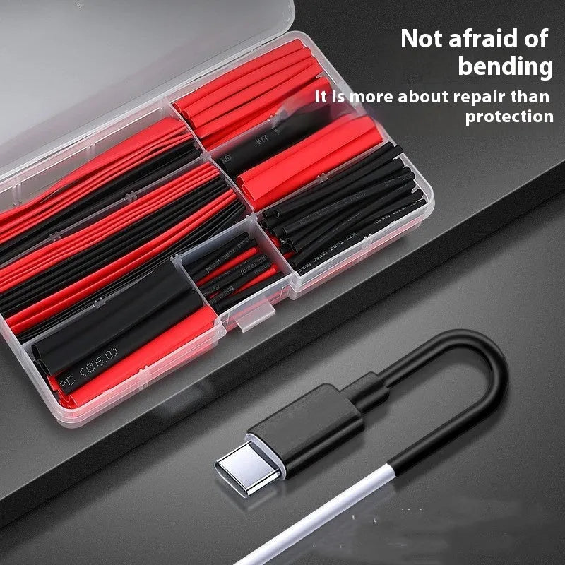 150pcs boxed black PE heat shrinkable sleeve tube for electrical insulation and cable repair
