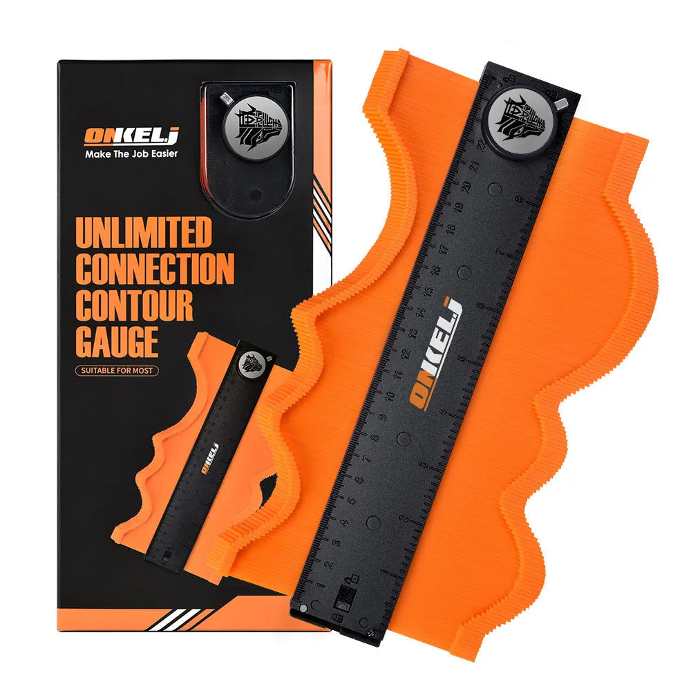 10-inch contour gauge with infinite splicing design and locking mechanism for precise profile transfers