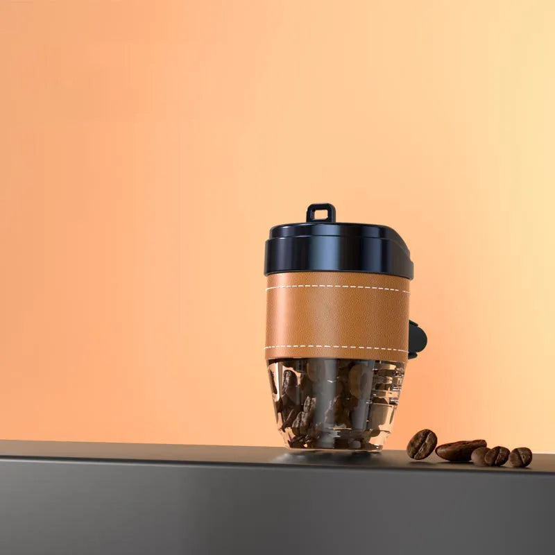Coffee cup shaped car air freshener with solid coffee bean fragrance in multiple colour options