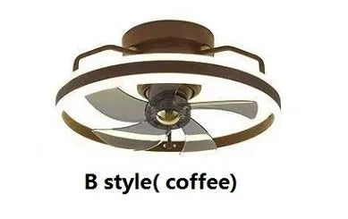 Modern simple ceiling fan lamp with light, 50cm diameter, shown in a selection of colours.
