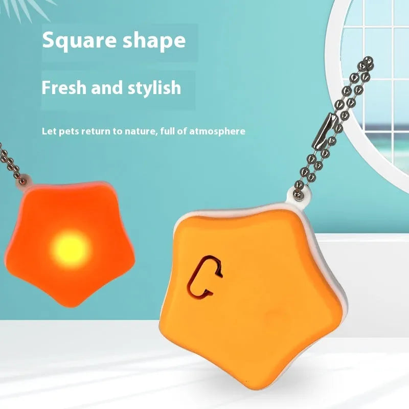 Blue rechargeable silicone pendant light for pets with three lighting modes