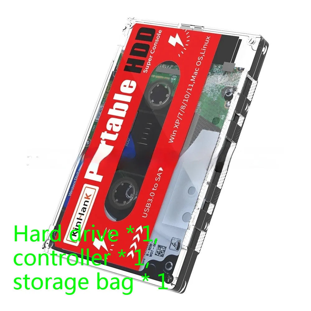 External mechanical game hard disk 2TB storage with wired controller and USB cable bundle